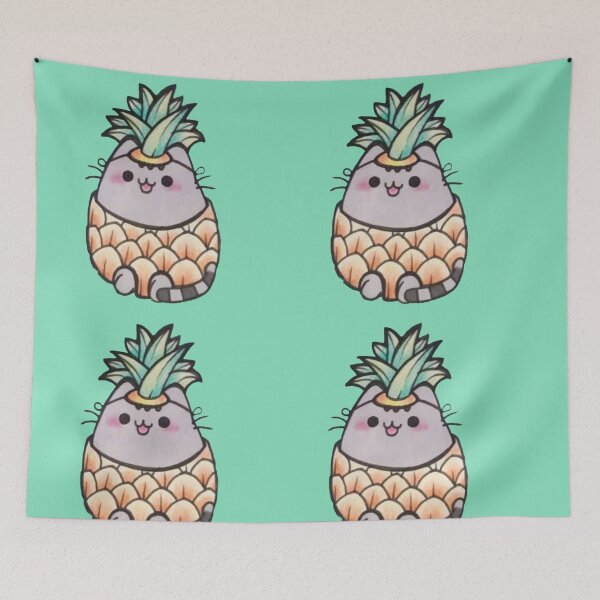 Item preview, Cute Cat in a Pineapple - Anatomy of a Pineapple  designed and sold by DuaaSiddiqui.