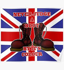 Never Judge a Boot by it's Colour Poster