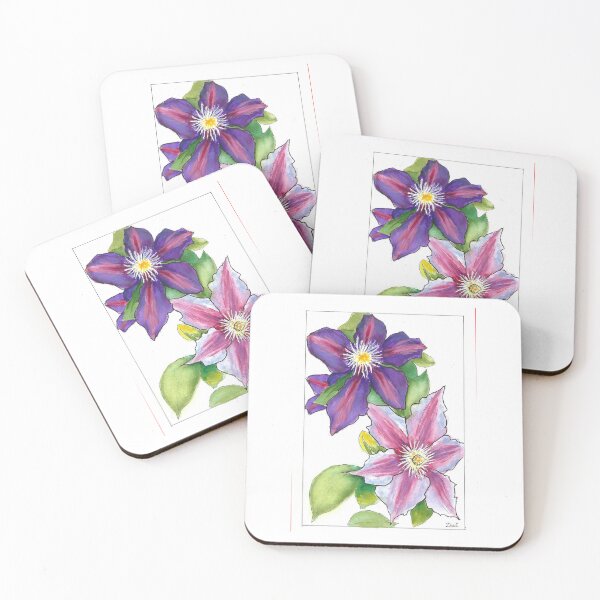 Item preview, Two Clematis Flowers designed and sold by Dai Wynn Fine Art.