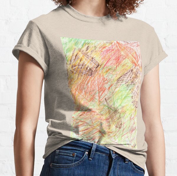 2413 - Golden Autumn Leaves Falling Classic T-Shirt