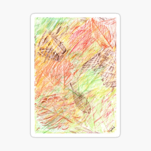 2413 - Golden Autumn Leaves Falling Sticker