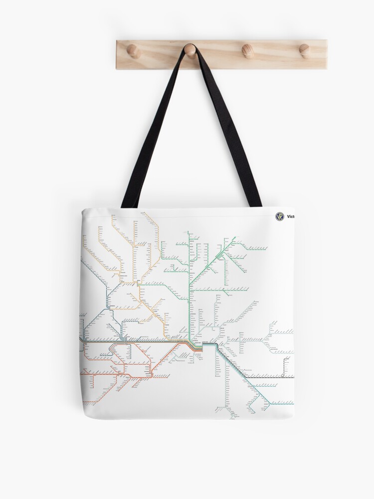 Thumbnail 1 of 2, Tote Bag, 1928 Victorian Railways Map designed and sold by pmallis.