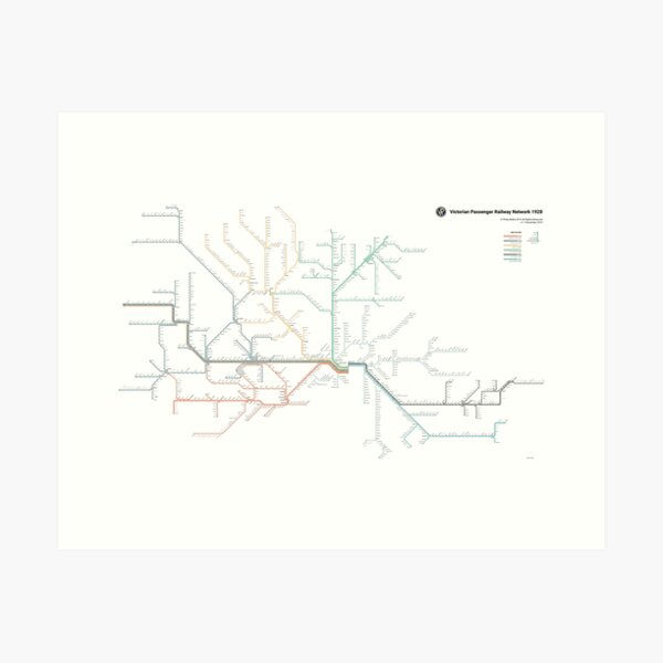 Item preview, 1928 Victorian Railways Map designed and sold by Philip Mallis.