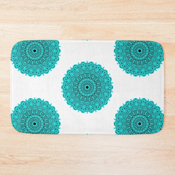Item preview, Teal stained glass window flower Mandala  designed and sold by LLC-Designs.