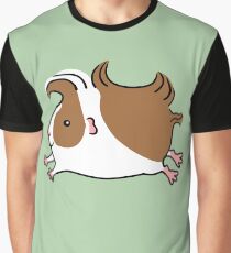 Leaping Guinea-pig ...Brown and White Graphic T-Shirt