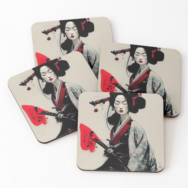 Item preview, Beautiful Japanese Geisha with a Blade in Hand designed and sold by Valro.