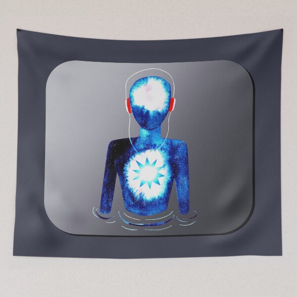 Item preview, Meditation Man w/ Headphones designed and sold by RealmsBeyond.