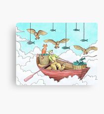 Fish Farmer with owls and a pussycat Canvas Print