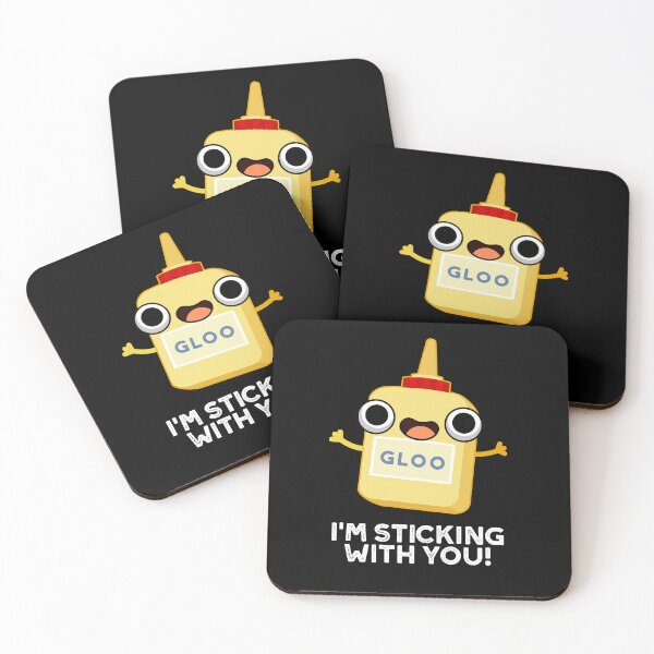 Item preview, I'm Sticking With You Funny Glue Puns (Dark BG) designed and sold by punnybone.