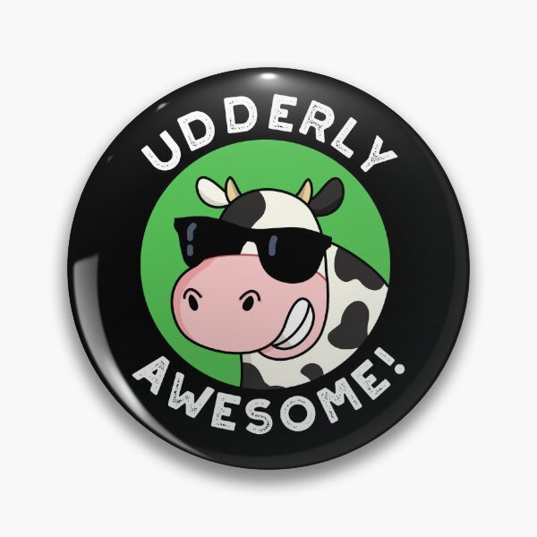 Item preview, Udderly Awesome Funny Cow Puns (Dark BG) designed and sold by punnybone.