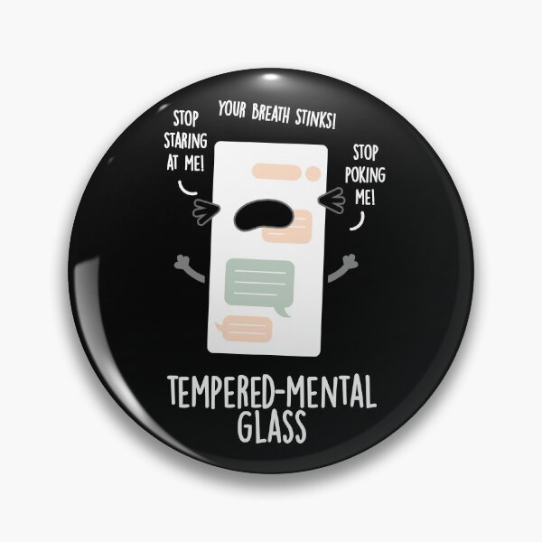 Item preview, Tempered-mental Glass Funny Cellphone Puns (Dark BG) designed and sold by punnybone.