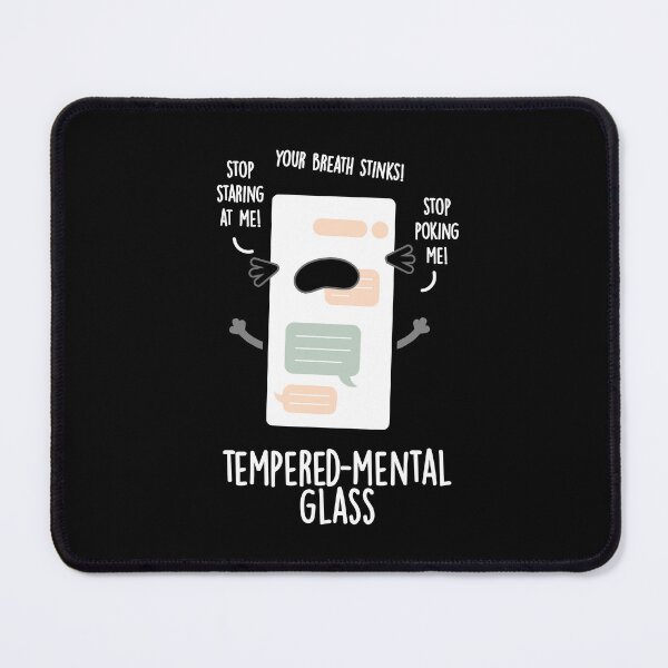 Item preview, Tempered-mental Glass Funny Cellphone Puns (Dark BG) designed and sold by punnybone.