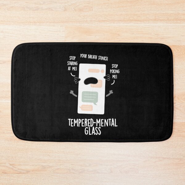 Item preview, Tempered-mental Glass Funny Cellphone Puns (Dark BG) designed and sold by punnybone.