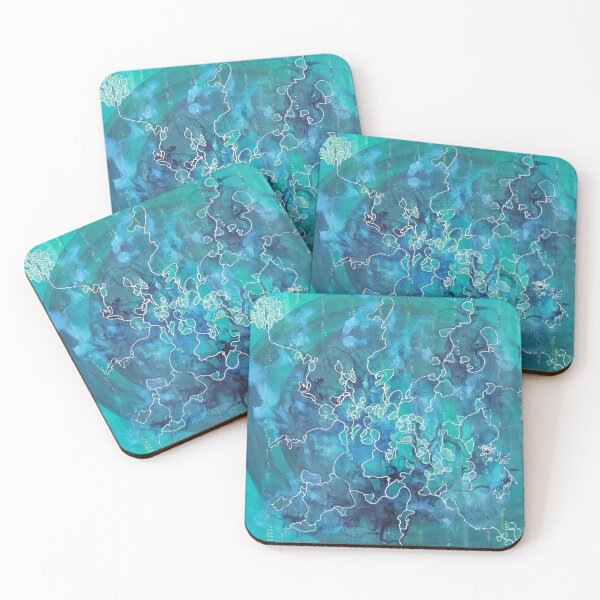 Item preview, Rivulets | blue | abstract designed and sold by CatSpringArt.