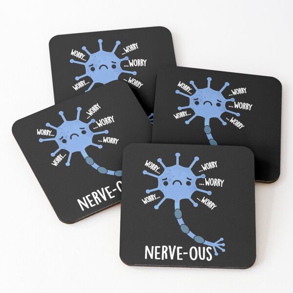 Item preview, Nerve-ous Nervous Funny Nerve Puns (Dark BG) designed and sold by punnybone.