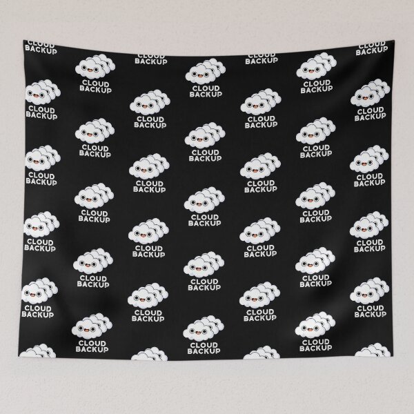 Item preview, Cloud Backup Funny Computer Weather Puns (Dark BG) designed and sold by punnybone.