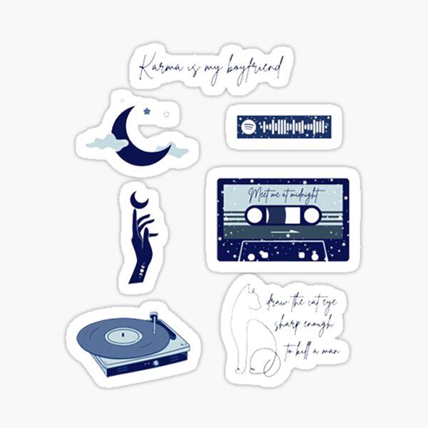 Taylor Swift Midnights Album Tracklist Sticker Pack