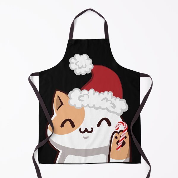 Item preview, A cat wearing Santa hat while holding a candy cane designed and sold by The-Blue-Feline.