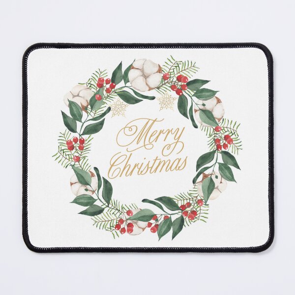 Item preview, Merry Christmas Watercolor Wreath with Berries designed and sold by silviaol.