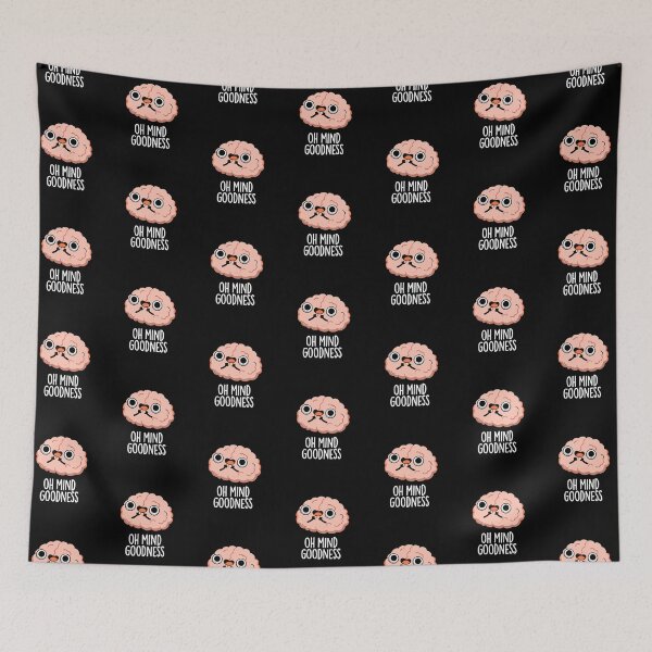 Item preview, Oh Mind Goodness Funny Brain Puns (Dark BG) designed and sold by punnybone.