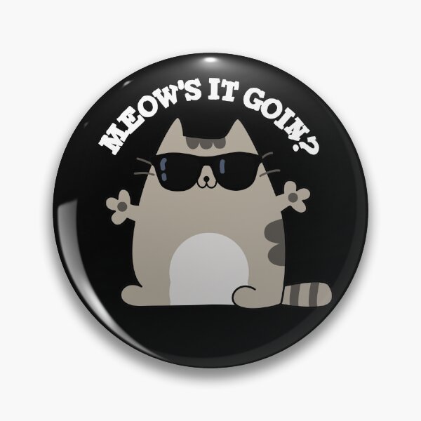 Item preview, Meow's It Goin Cute Cat Puns (Dark BG) designed and sold by punnybone.