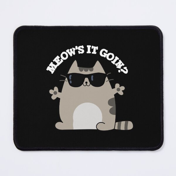 Item preview, Meow's It Goin Cute Cat Puns (Dark BG) designed and sold by punnybone.