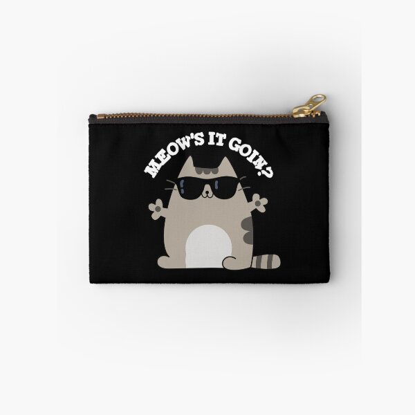 Item preview, Meow's It Goin Cute Cat Puns (Dark BG) designed and sold by punnybone.