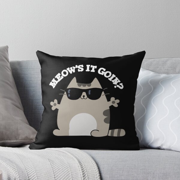 Item preview, Meow's It Goin Cute Cat Puns (Dark BG) designed and sold by punnybone.