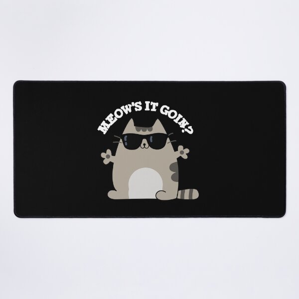 Item preview, Meow's It Goin Cute Cat Puns (Dark BG) designed and sold by punnybone.