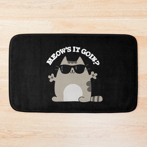 Item preview, Meow's It Goin Cute Cat Puns (Dark BG) designed and sold by punnybone.