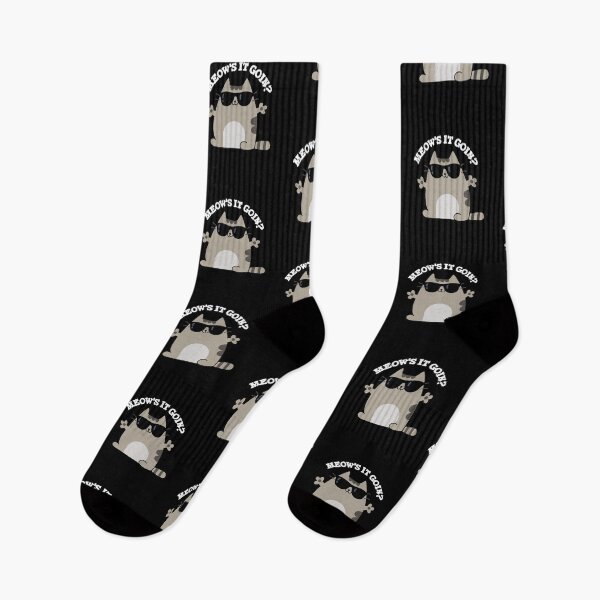 Item preview, Meow's It Goin Cute Cat Puns (Dark BG) designed and sold by punnybone.
