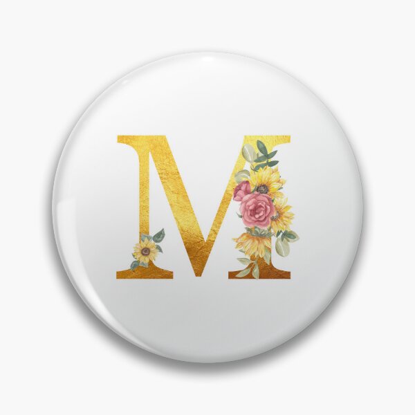 Item preview, Golden Color Monogram Letter M with Sunflowers designed and sold by silviaol.