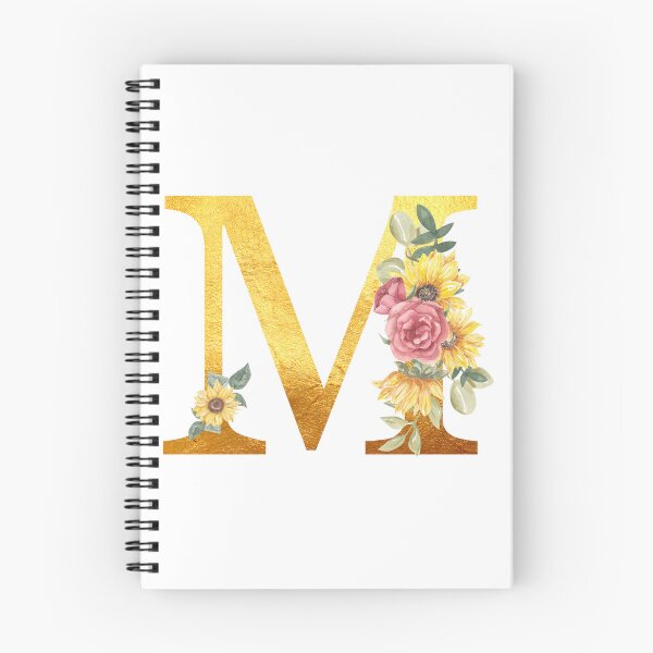 Item preview, Golden Color Monogram Letter M with Sunflowers designed and sold by silviaol.