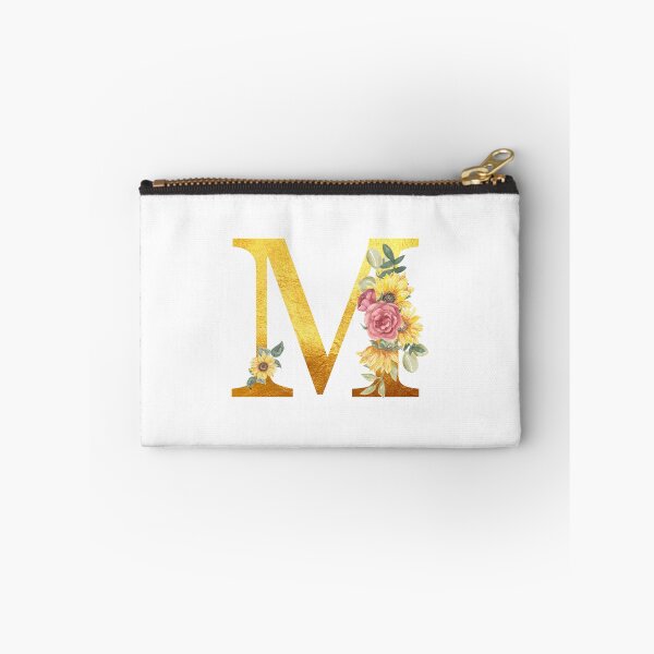 Item preview, Golden Color Monogram Letter M with Sunflowers designed and sold by silviaol.