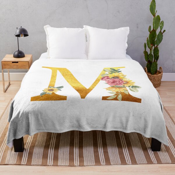 Item preview, Golden Color Monogram Letter M with Sunflowers designed and sold by silviaol.
