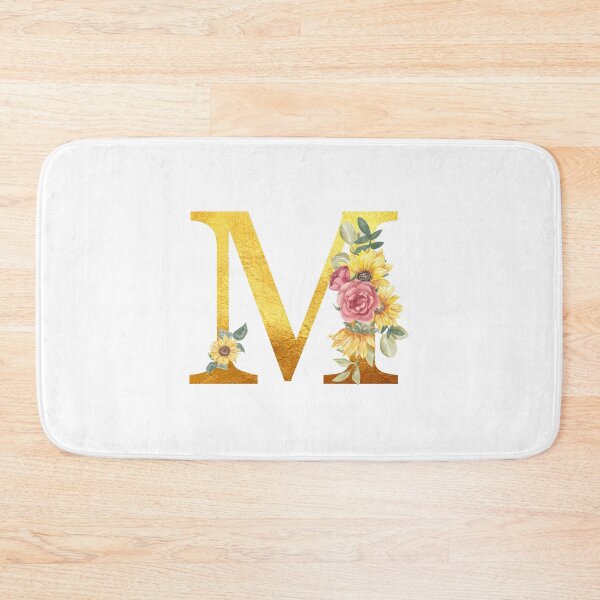 Item preview, Golden Color Monogram Letter M with Sunflowers designed and sold by silviaol.