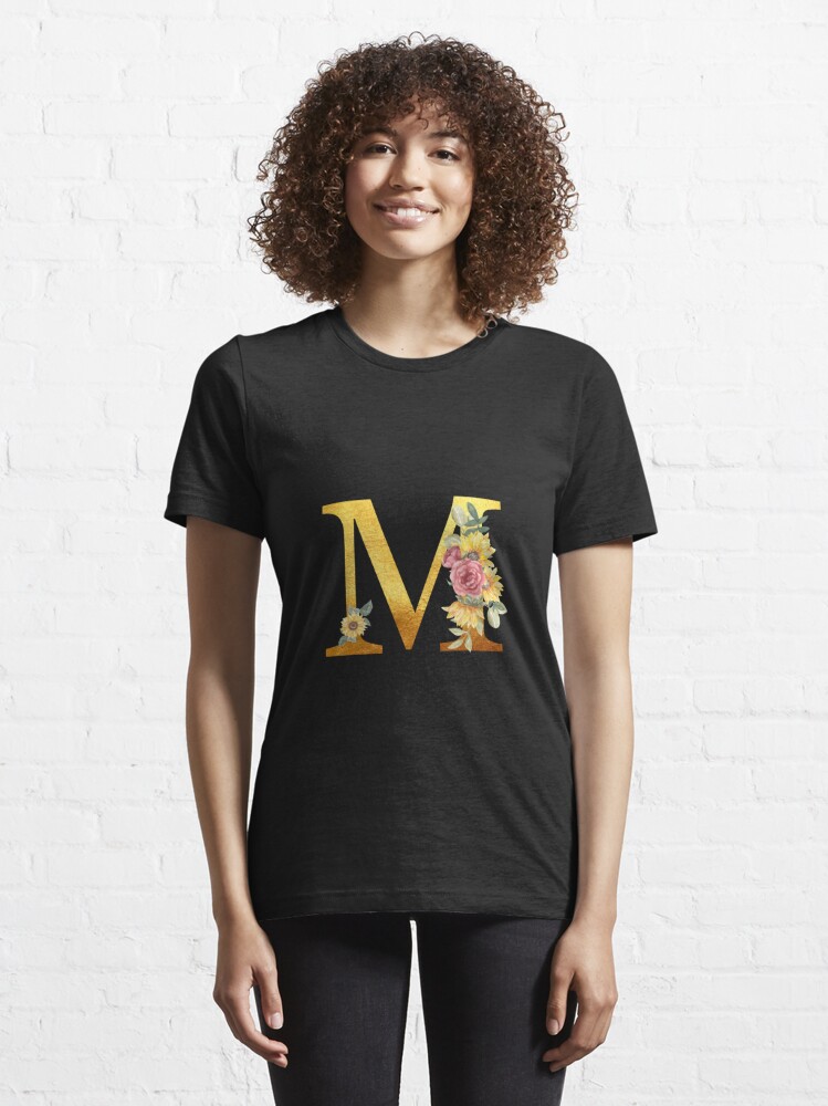 Golden Monogram Letter M | Kids T-Shirt