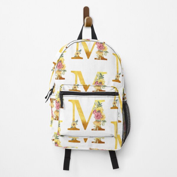 Item preview, Golden Color Monogram Letter M with Sunflowers designed and sold by silviaol.
