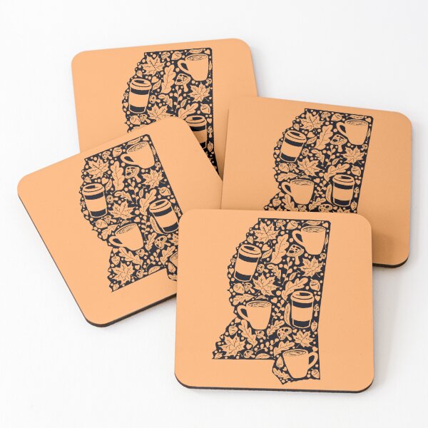 Item preview, Autumn Season Mississippi Black silhouette With Orange Background   designed and sold by missmann.