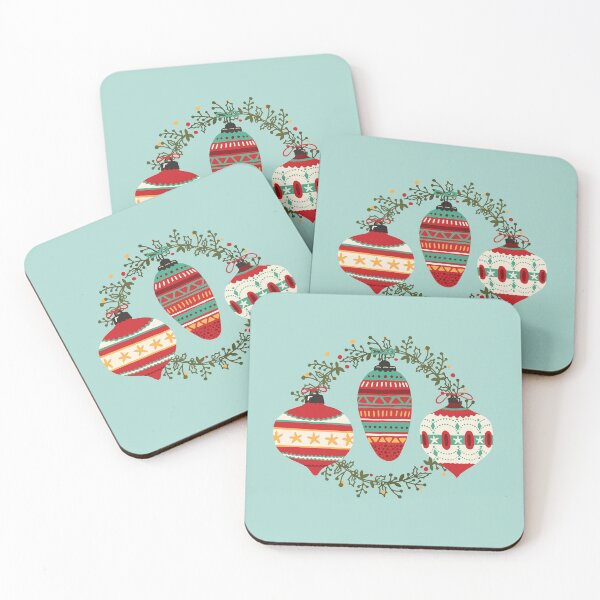 Item preview, 3 Vintage Christmas Ornaments with Wreath designed and sold by moosemtndesign.