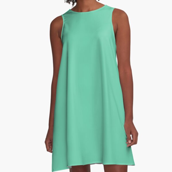 color medium aquamarine A-Line Dress