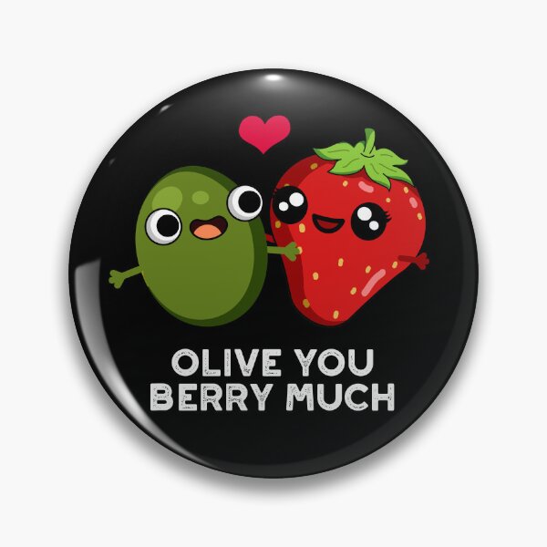 Item preview, Olive You Berry Much Funny Fruit Puns (Dark BG) designed and sold by punnybone.