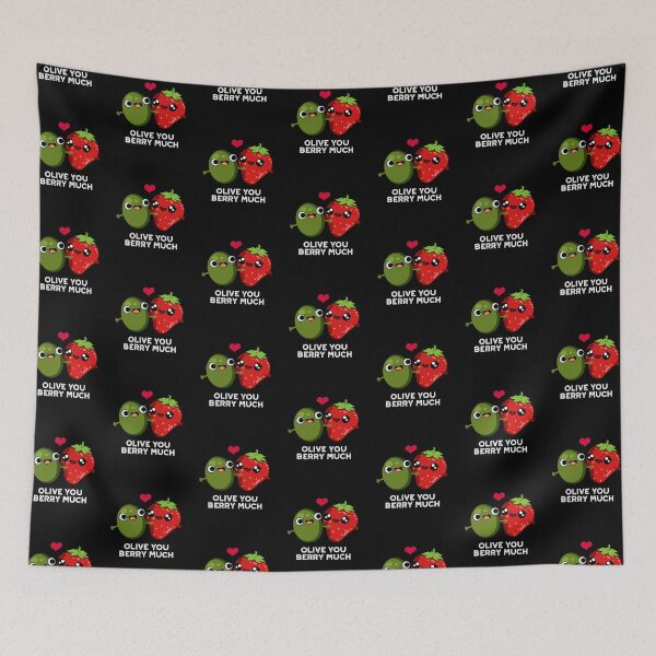 Item preview, Olive You Berry Much Funny Fruit Puns (Dark BG) designed and sold by punnybone.