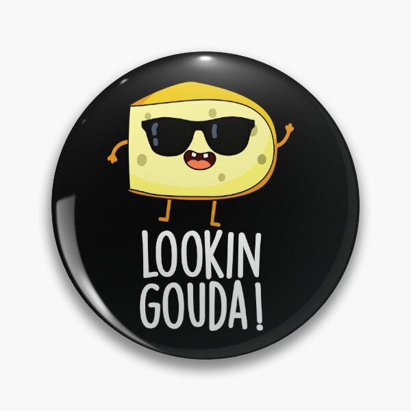 Item preview, Looking Gouda Funny Cheese Puns (Dark BG) designed and sold by punnybone.