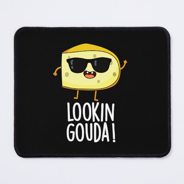 Item preview, Looking Gouda Funny Cheese Puns (Dark BG) designed and sold by punnybone.