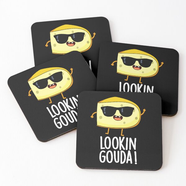 Item preview, Looking Gouda Funny Cheese Puns (Dark BG) designed and sold by punnybone.