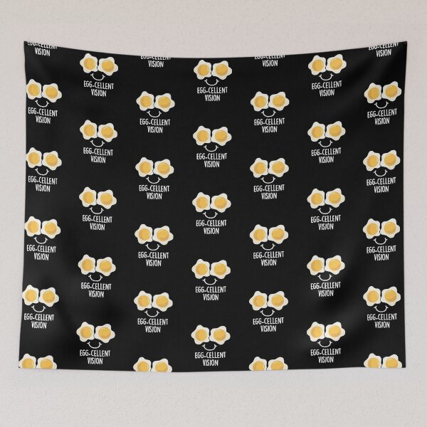 Item preview, Egg-cellent Vision Funny Egg Puns (Dark BG) designed and sold by punnybone.
