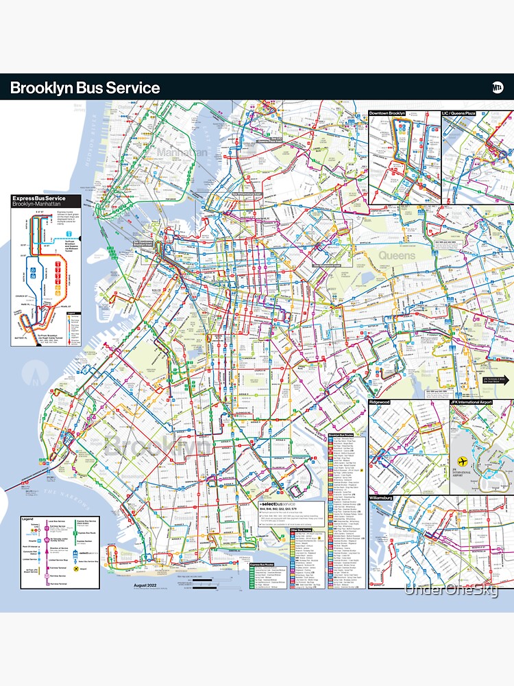 "Brooklyn Bus Map" Sticker for Sale by UnderOneSky Redbubble