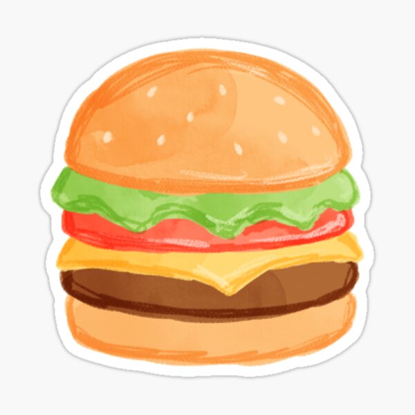 little hamburger Sticker for Sale by greywalnutshop