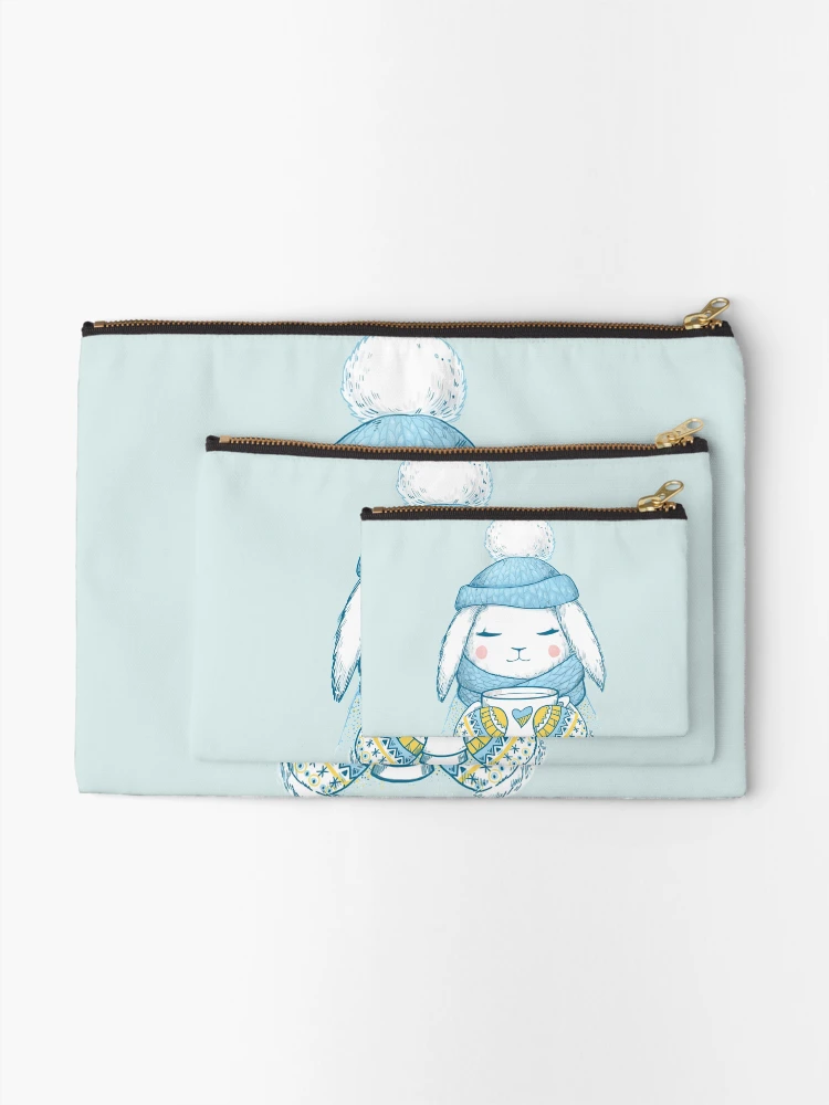 Thumbnail 2 of 4, Zipper Pouch, Winter Rabbit designed and sold by Olya Yatsenko.